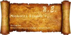 Moskoczi Elemér névjegykártya