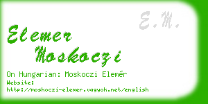 elemer moskoczi business card